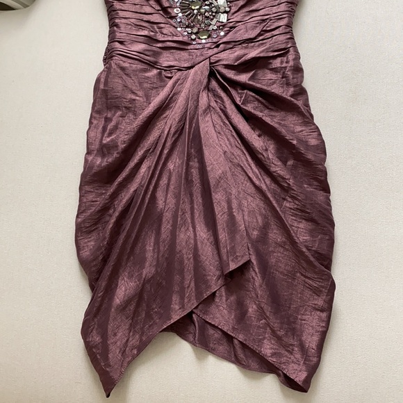 COPY - Bebe Purple Strapless Formal Dress with Jewels - Picture 5 of 11